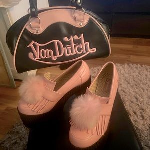 Pink vinyl platform Barbie licious heels